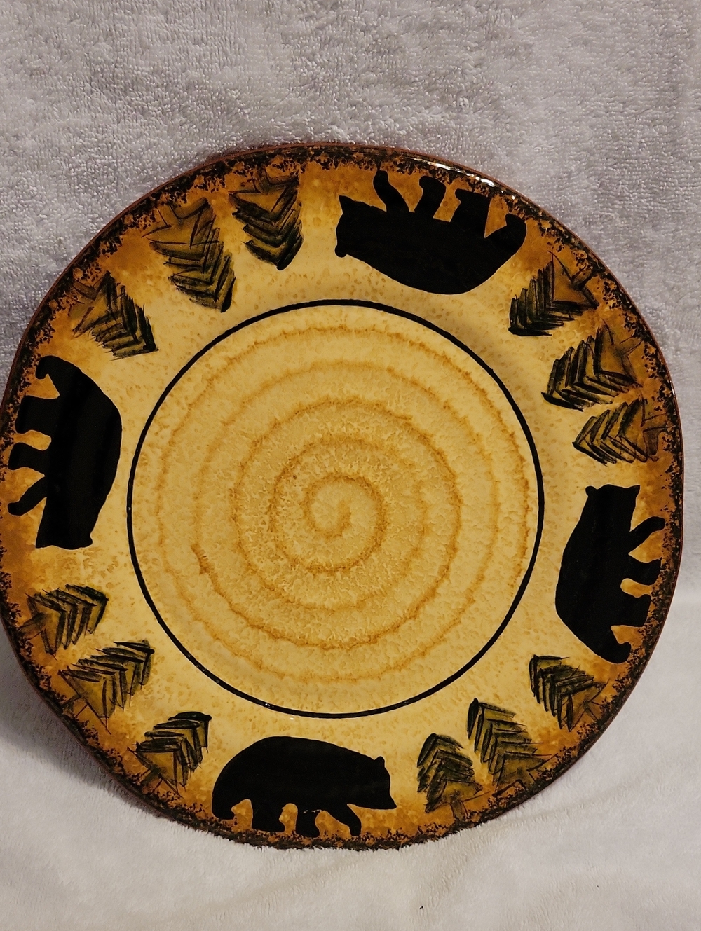 HiEnd Accents Stoneware Bear Dinner Plate